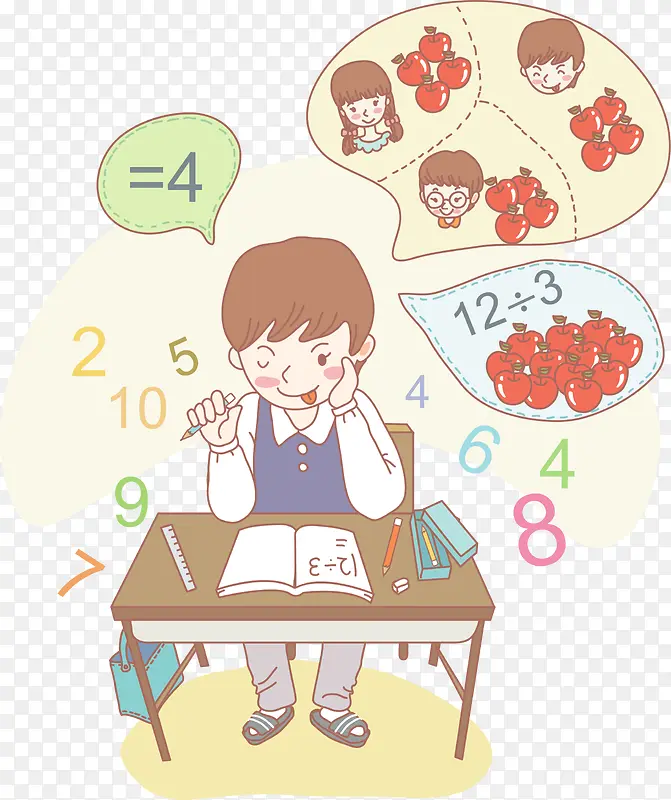韩国儿童教学矢量素材
