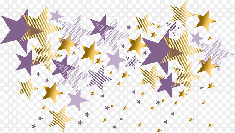 紫色清新五角星