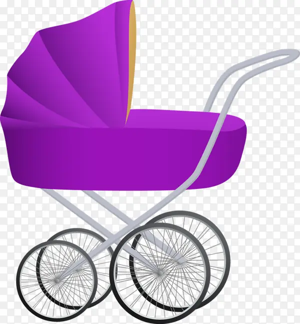 紫色可爱婴儿推车车轮