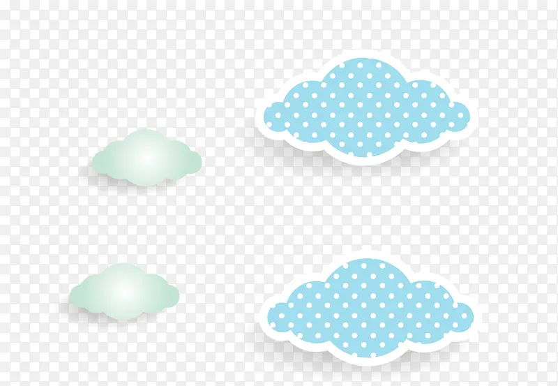 矢量蓝色点点装饰云朵状图案