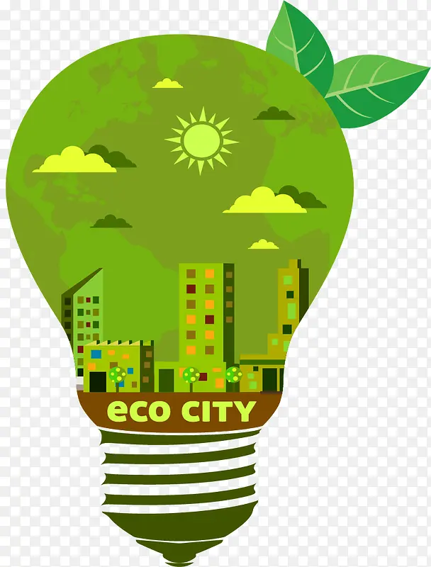 生态城市灯泡