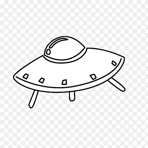 简笔画 黑色  飞碟 ufo