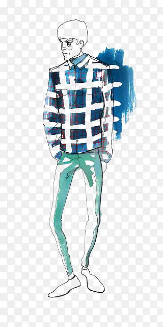 水彩男人