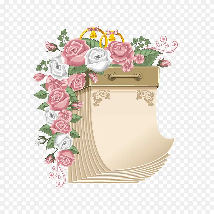 矢量玫瑰花年历