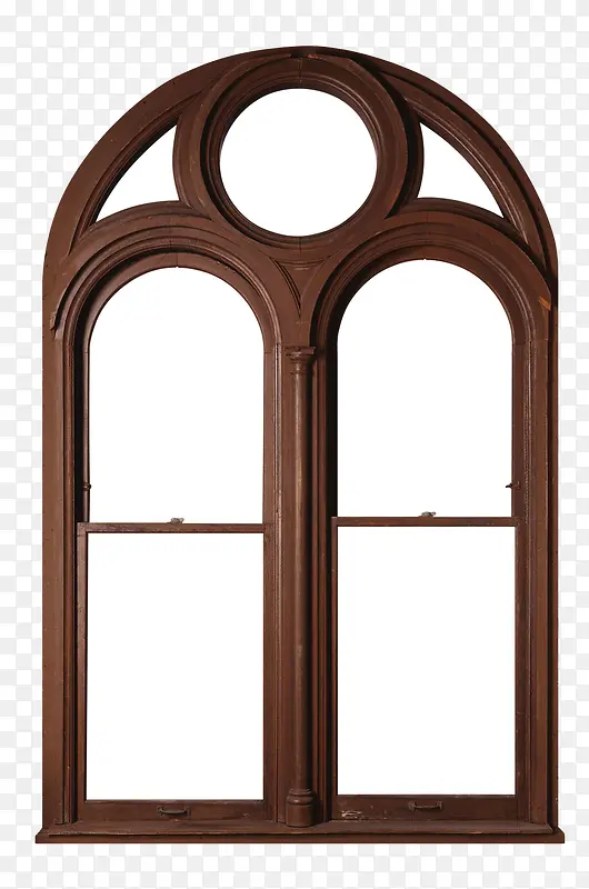 拱形木质欧式窗素材