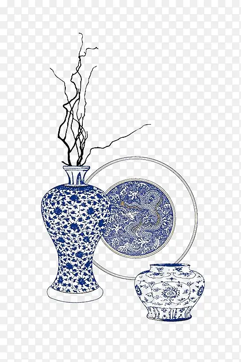 陶瓷花瓶里的枝丫