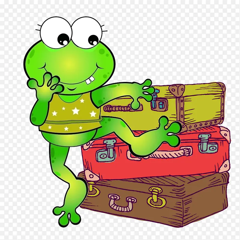 卡通青蛙设计旅行青蛙素材