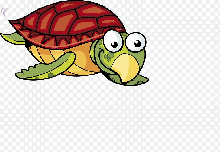 卡通乌龟红色海龟