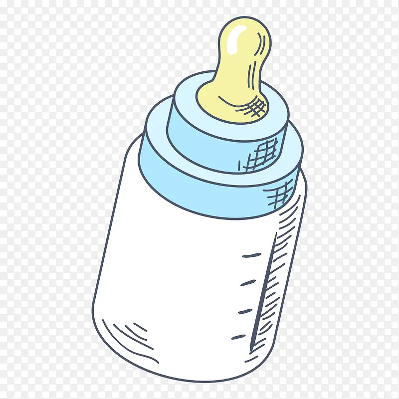 水彩卡通手绘奶瓶