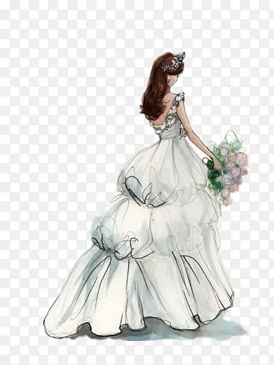 婚纱插画