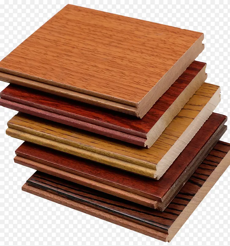 多色实木地板组合堆叠