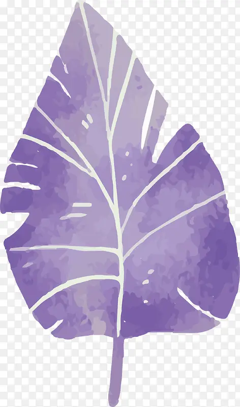 紫色水彩树叶