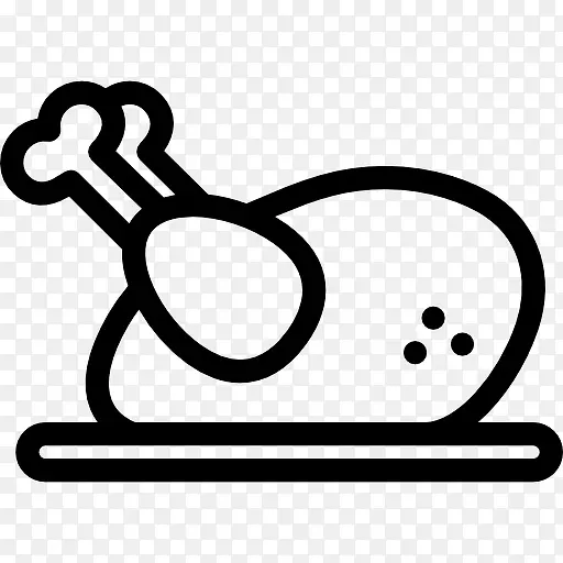 烤鸡在托盘图标