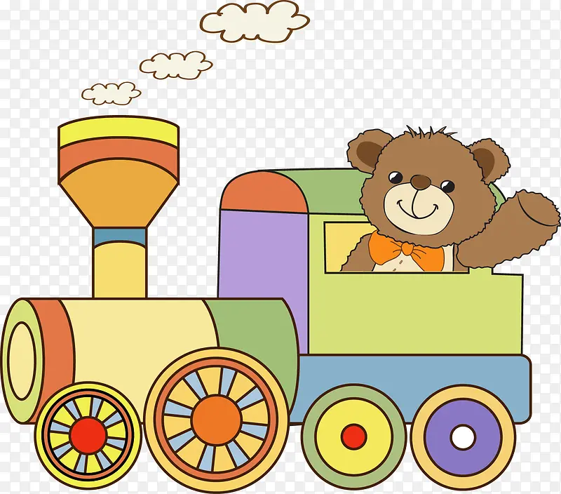 可爱卡通火车熊