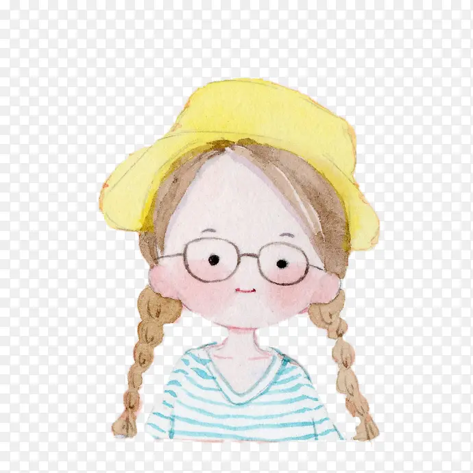 手绘文艺女孩