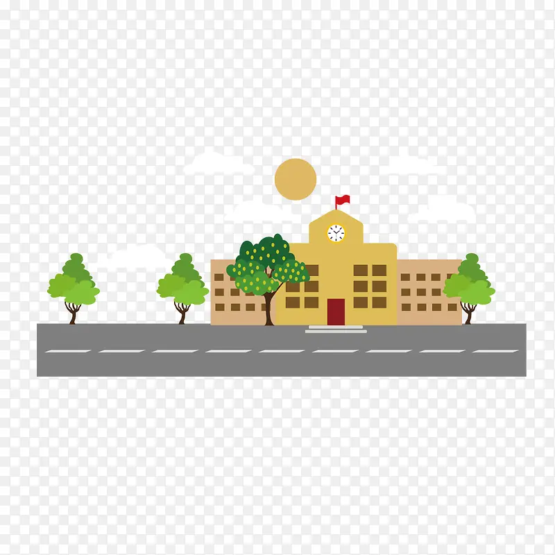 矢量公路前的建筑