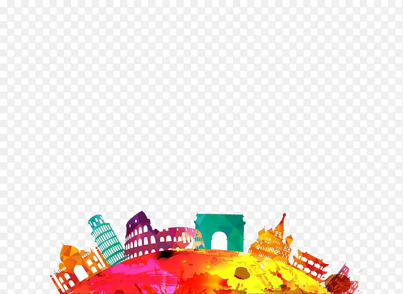 彩色建筑物地标PNG图片素材下载_图片编号9711369-PNG素材网