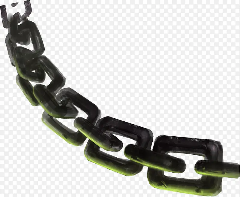 绿色简约锁链装饰图案