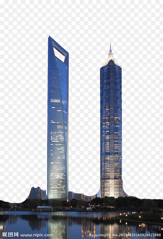 两栋摩天大楼主体