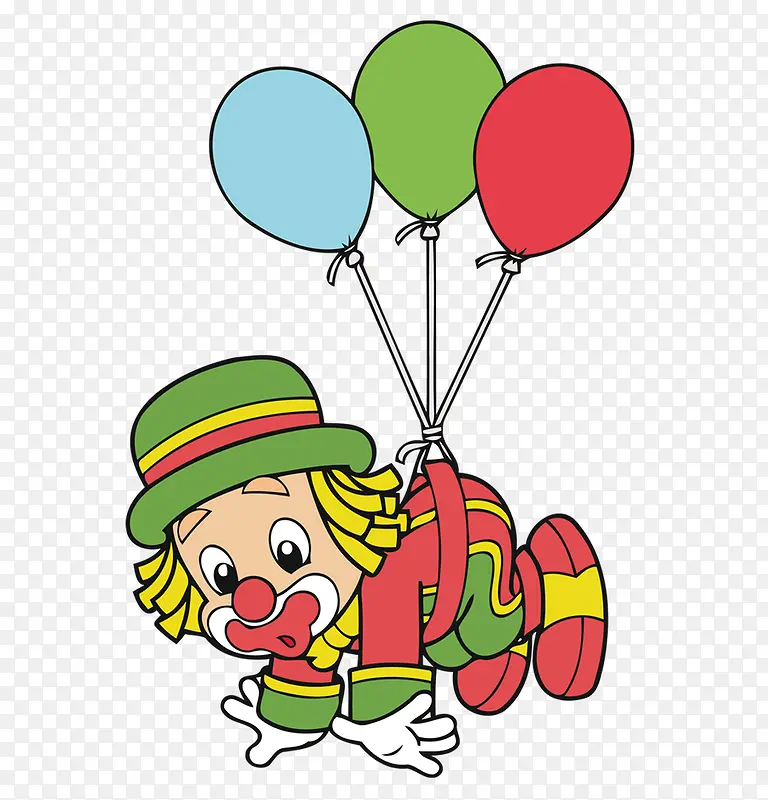 绑在气球上的小丑