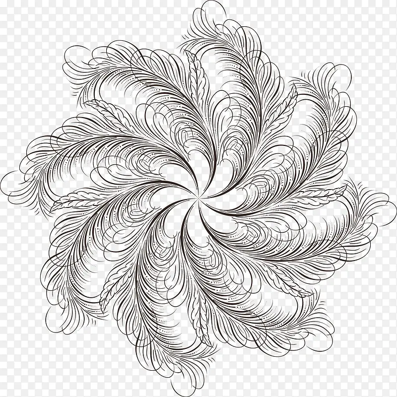 螺旋矢量花纹素材图
