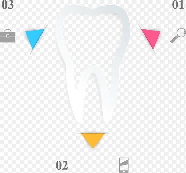 矢量立体牙齿三角形信息
