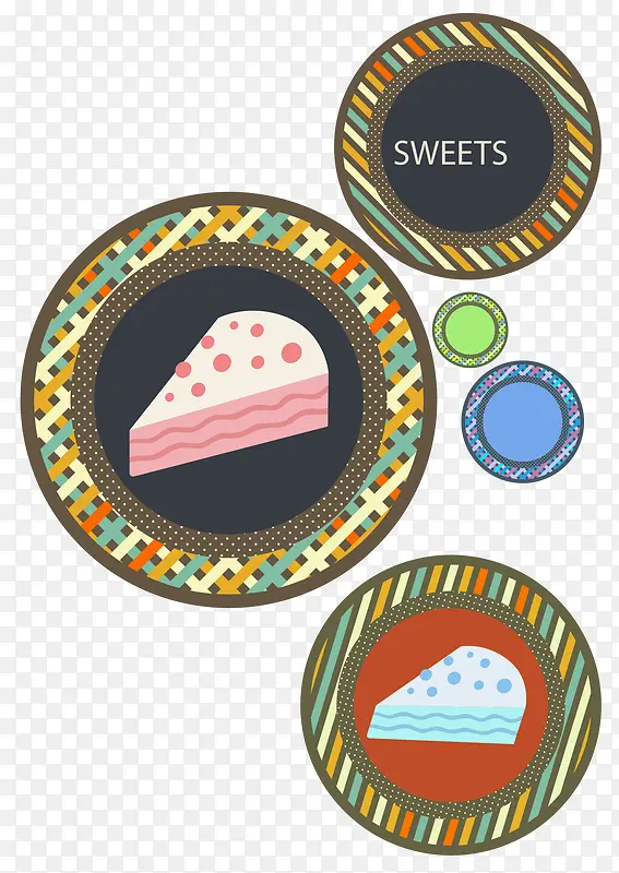 蛋糕甜点插画AI矢量