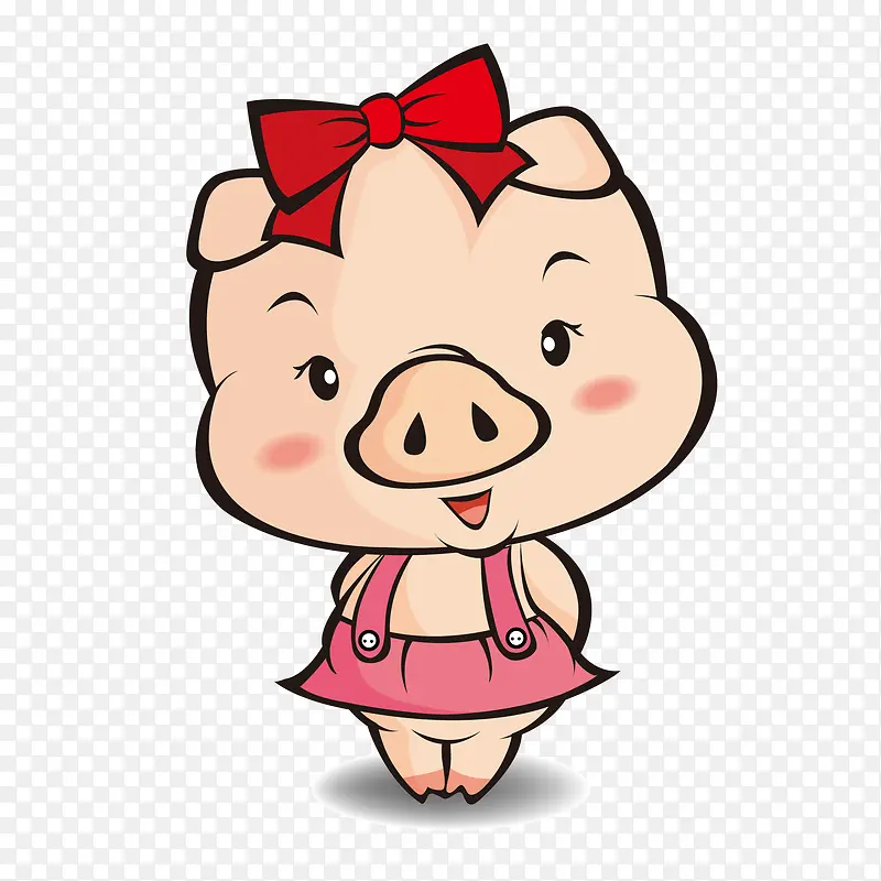 手绘小猪动物设计