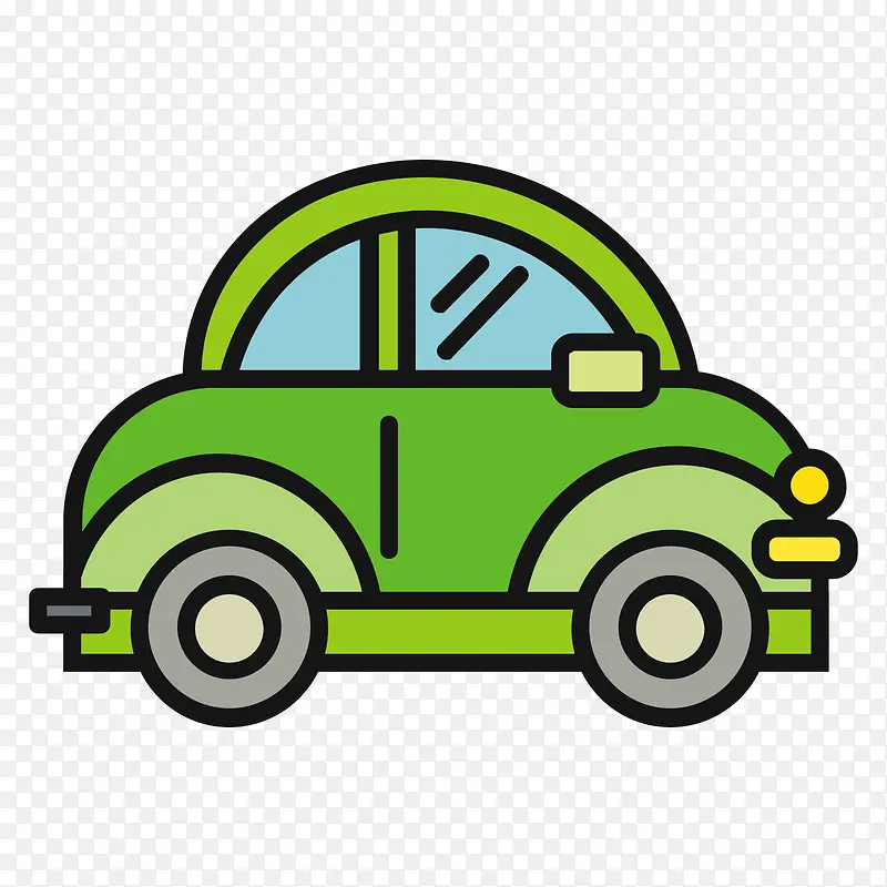 绿色的小汽车