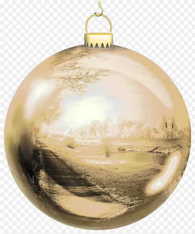 棕色景色圣诞彩球