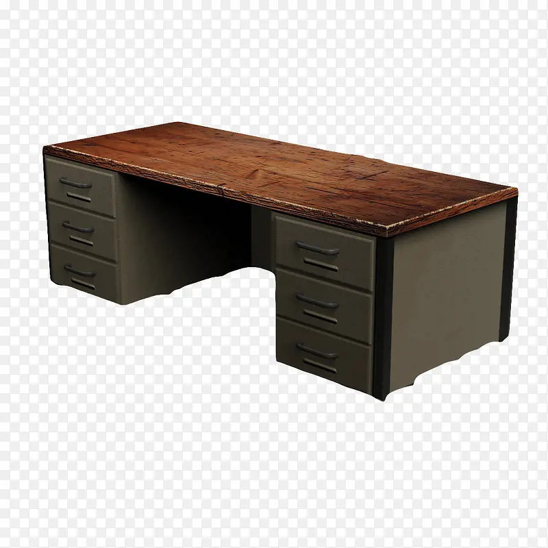 破旧棕色办公桌
