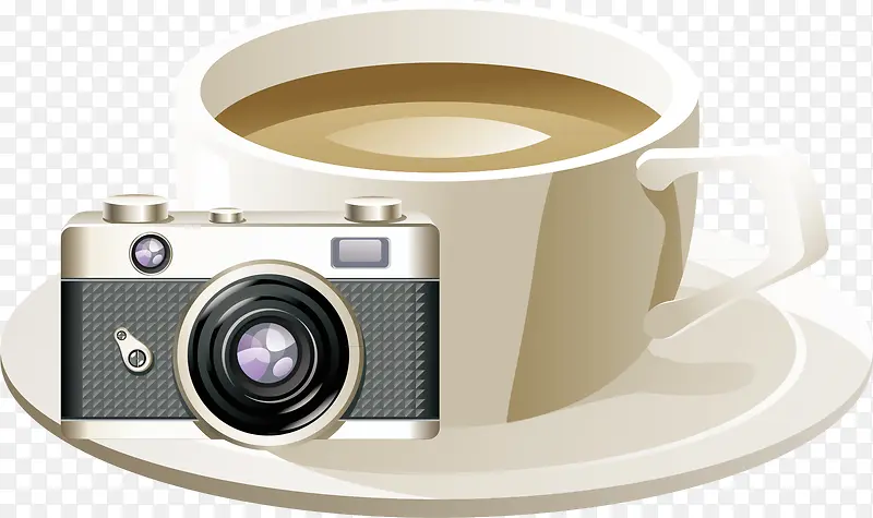 相机与咖啡素材图片