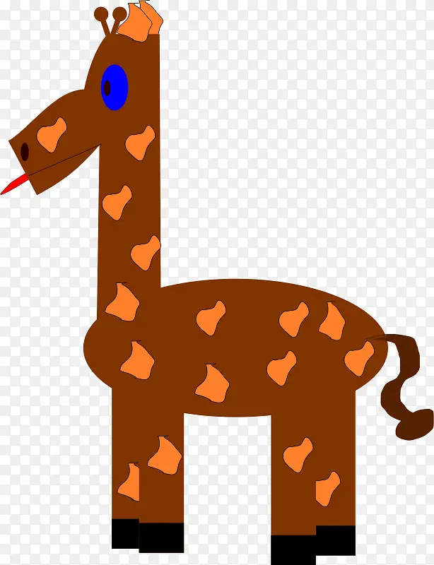 棕色的卡通长颈鹿
