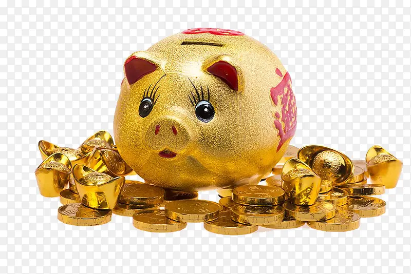 小猪储蓄罐和金元宝