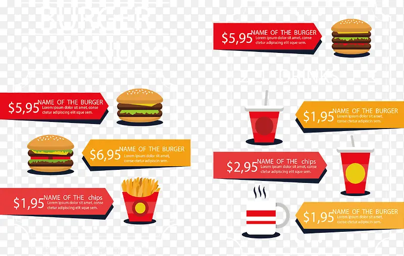 汉堡快餐菜单模板
