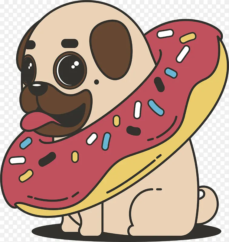 可爱的甜甜圈狗