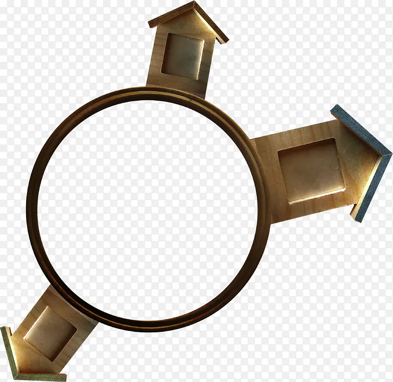 棕色金属小屋装饰圆环
