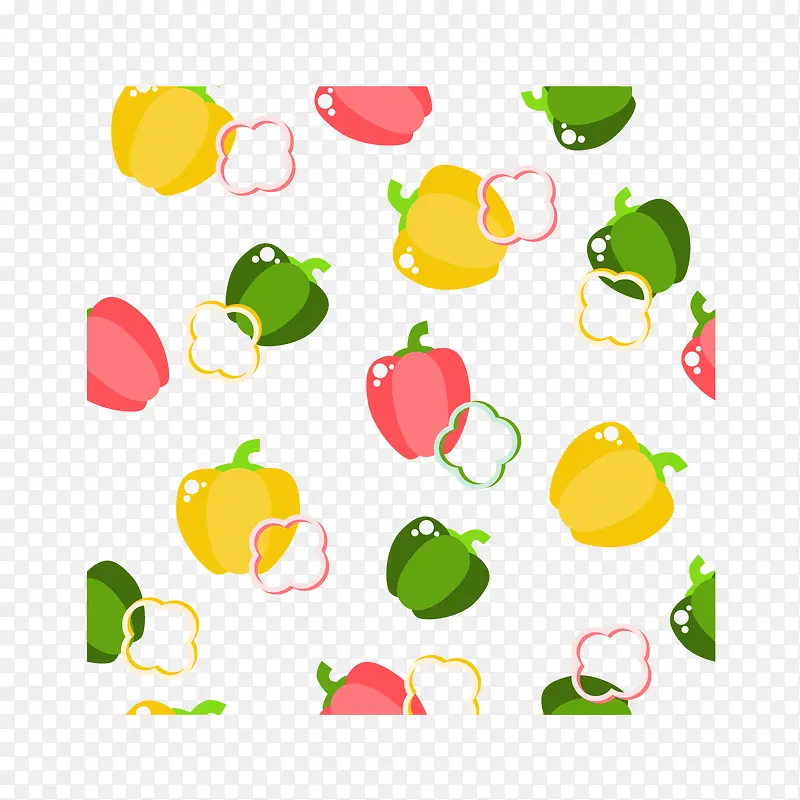 卡通清新蔬菜青椒底纹