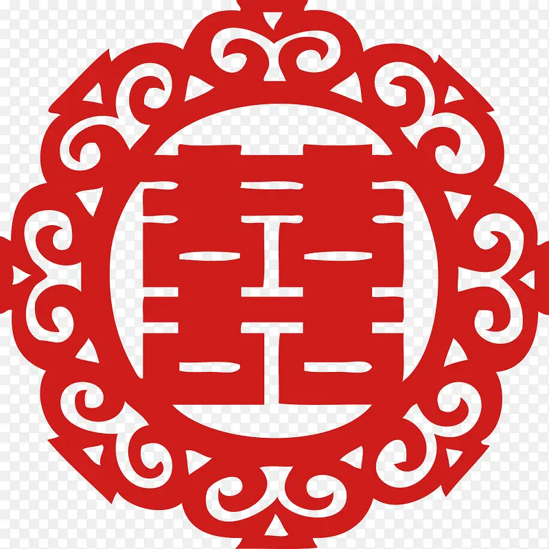 中国红色喜字 剪纸PNG图片素材下载_图片编号9729114-PNG素材网