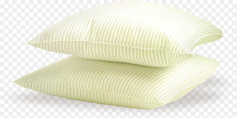 两个白色条纹枕头