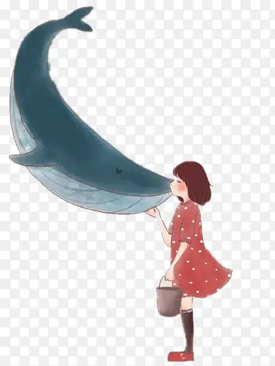 亲吻海豚的女孩