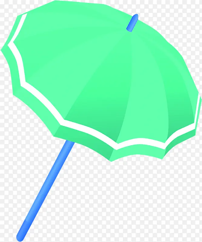 手绘夏季绿色遮阳伞