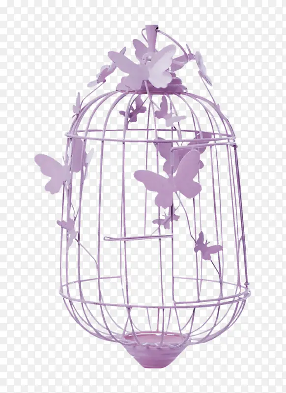 紫色蝴蝶装饰鸟笼