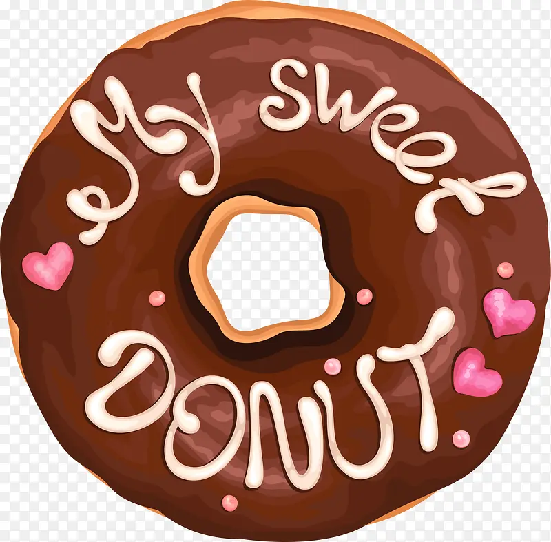 咖啡色字母甜甜圈