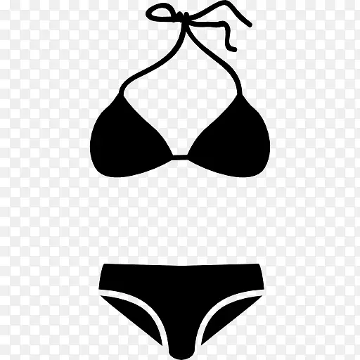 泳装的性感和女性的两件图标