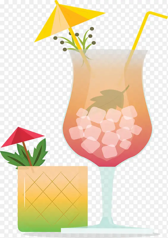 夏季度假菠萝果汁