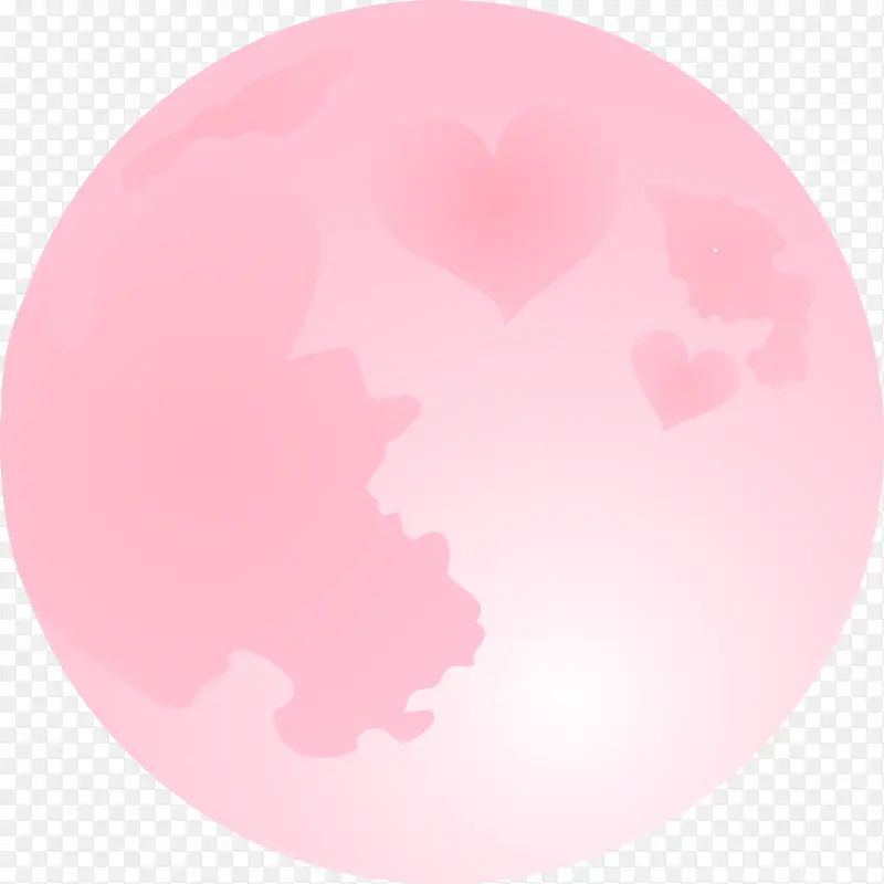 粉色圆形地球图案