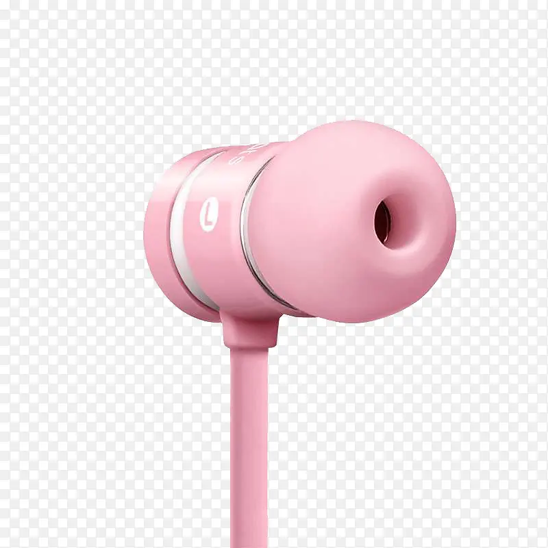 单个粉色耳机