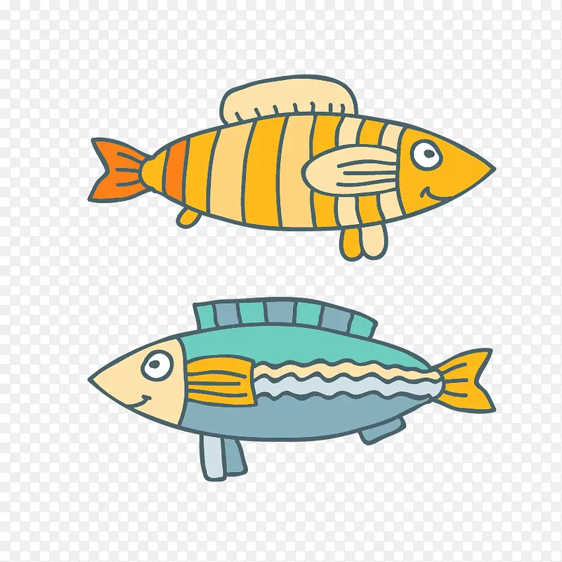 卡通动物鱼png图片