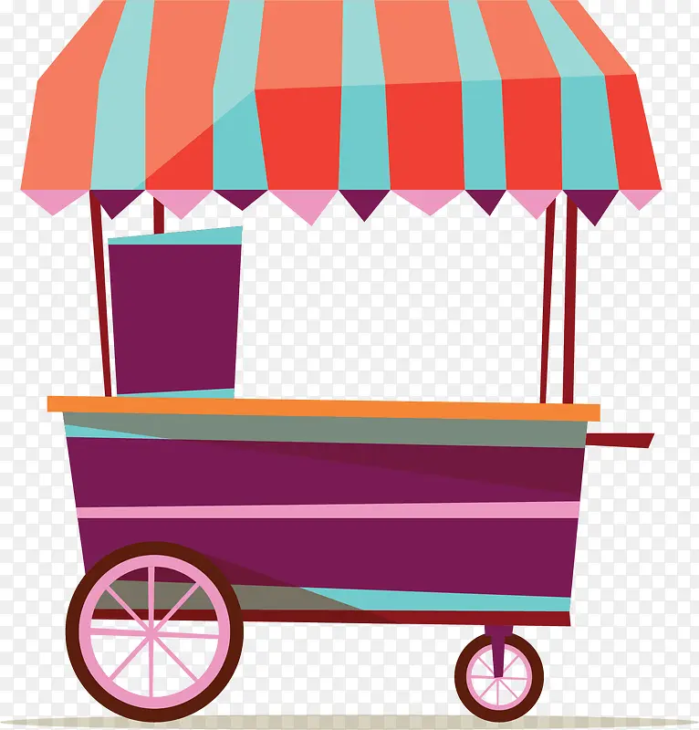 紫色嘉年华里的小吃车
